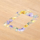 Purple Flowers, Yellow Flowers, Boho, Sweet 16 アクリル招待状 (レイダウン)