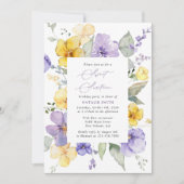 Purple Flowers, Yellow Flowers, Boho, Sweet 16 招待状 (正面)