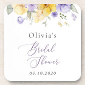 Purple Flowers, Yellow Flowers, Bridal Shower コースター (正面)
