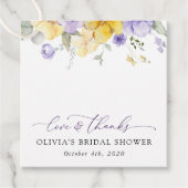 Purple Flowers, Yellow Flowers, Bridal Shower フェイバータグ (正面)