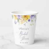 Purple Flowers, Yellow Flowers, Bridal Shower 紙コップ (正面)