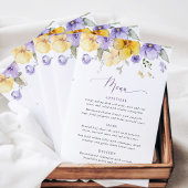 Purple Flowers, Yellow Flowers, Bridal Shower Menu