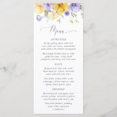 Purple Flowers, Yellow Flowers, Bridal Shower Menu メニュー (正面)