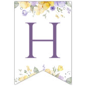 Purple Flowers, Yellow Flowers, First Birthday バンティングフラッグ (第2の旗)