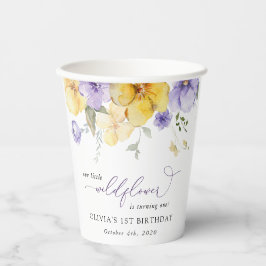 Purple Flowers, Yellow Flowers, First Birthday 紙コップ
