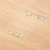Purple Flowers, Yellow Flowers, First Communion アクリル招待状 (レイダウン)