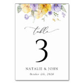 Purple Flowers, Yellow Flowers, Table Numbers テーブルナンバー (裏面)
