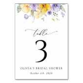 Purple Flowers, Yellow Flowers, Table Numbers テーブルナンバー (裏面)