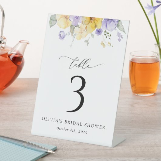 Purple Flowers, Yellow Flowers, Table Numbers 台座サイン (インサイチュ)