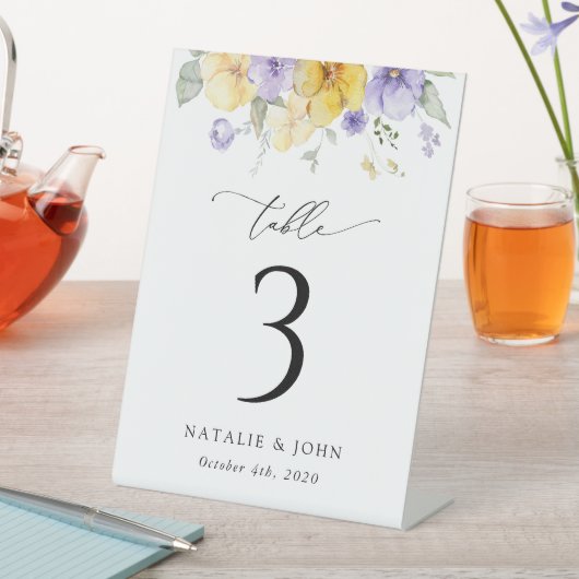 Purple Flowers, Yellow Flowers, Table Numbers 台座サイン (インサイチュ)