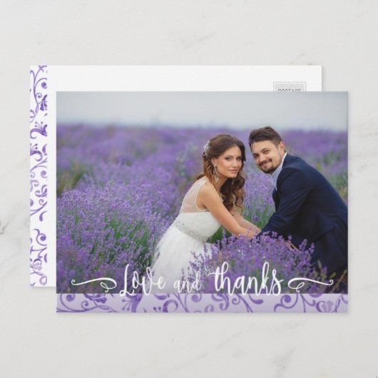 Purple Flowishesさんの結婚写真ありがとう ポストカード