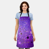 Purple foil background with Stars エプロン (着用した状態)