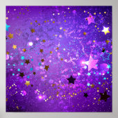 Purple foil background with Stars ポスター (正面)