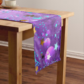Purple foil background with Stars ミディアムテーブルランナー (インサイチュ)