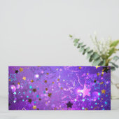 Purple foil background with Stars 招待状 (スタンド正面)