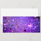 Purple foil background with Stars 招待状 (正面/裏面)