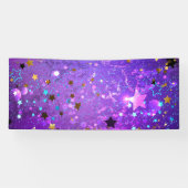 Purple foil background with Stars 横断幕 (横)