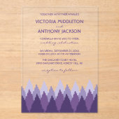 Purple Forest Range Woodland Wedding アクリル招待状 (正面)