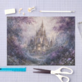 Purple Forest Whimsical Blue Spire Castle 薄葉紙 (クラフト)