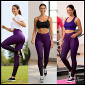 Purple Fragmented Abstract Black Ombre Pattern レギンス