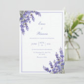 Purple French Lavender Rustic Minimalist Frame 招待状 (スタンド正面)