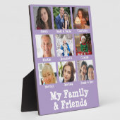 Purple Friends & Family Name写真認知症8x10 フォトプラーク (側面)