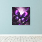 Purple Galaxy Butterfly Canvas Wall Art キャンバスプリント (インサイチュ (ウッドフロア))