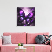 Purple Galaxy Butterfly Canvas Wall Art キャンバスプリント (インサイチュ (リビング))