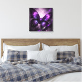 Purple Galaxy Butterfly Canvas Wall Art キャンバスプリント (インサイチュ (寝室))