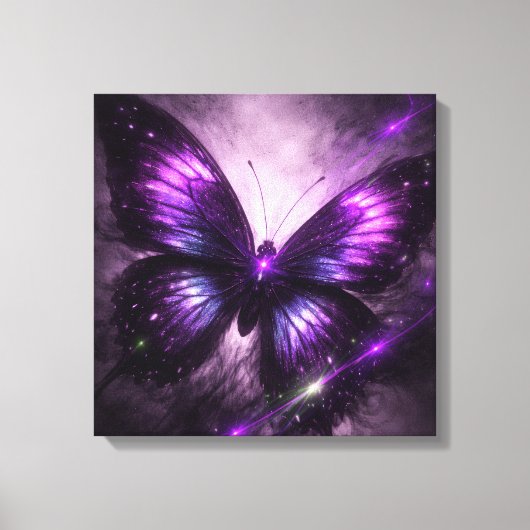 Purple Galaxy Butterfly Canvas Wall Art キャンバスプリント (正面)