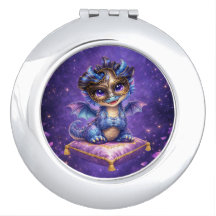 Purple Galaxy Dragon Pocket Makeup Mirror