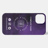 Purple Galaxy Ombre Custom Business Logo iphone  iPhoneケース (裏面横)