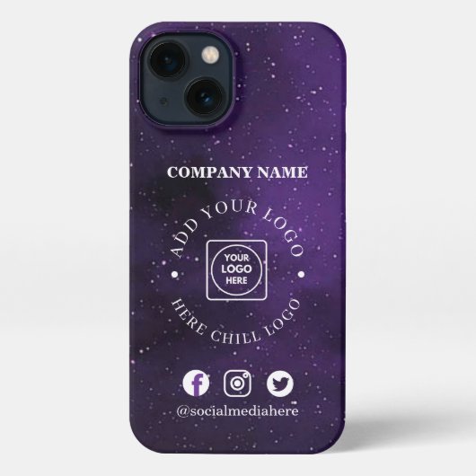Purple Galaxy Ombre Custom Business Logo iphone  iPhoneケース (裏面)