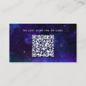 Purple Galaxy Wedding Details + QR Code. Celestial エンクロージャーカード (裏面)