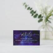 Purple Galaxy Wedding Details + QR Code. Celestial エンクロージャーカード (スタンド正面)