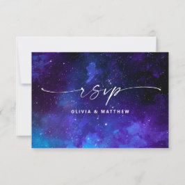 Purple Galaxy Wedding | Starry Night Celestial 出欠カード