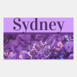 Purple Gemsステッカー 長方形シール