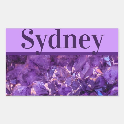 Purple Gemsステッカー 長方形シール (正面)