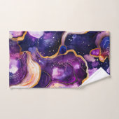 Purple Geode Abstract with Gold Cosmic Accents バスタオルセット (ハンドタオル)