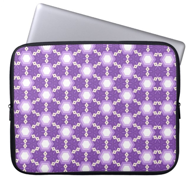 Purple geometric design laptop bag ラップトップスリーブ (正面)