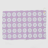 Purple geometric floral patterned  ゴルフタオル (横)