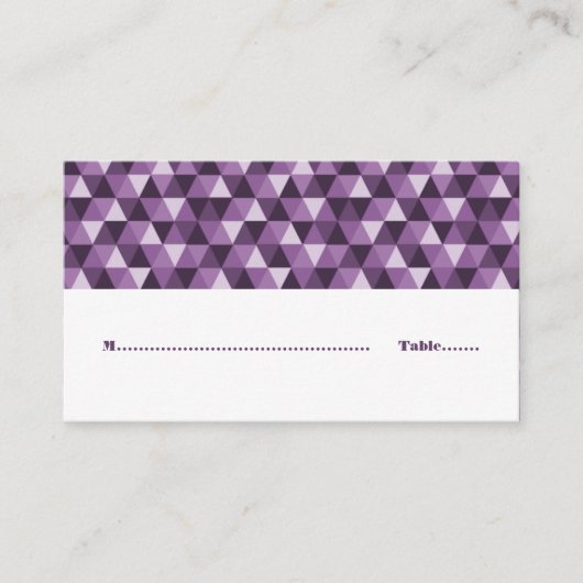 Purple Geometric Triangles座席表 プレイスカード (正面)