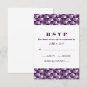 Purple Geometric Triangles応答カード 出欠カード (正面/裏面)