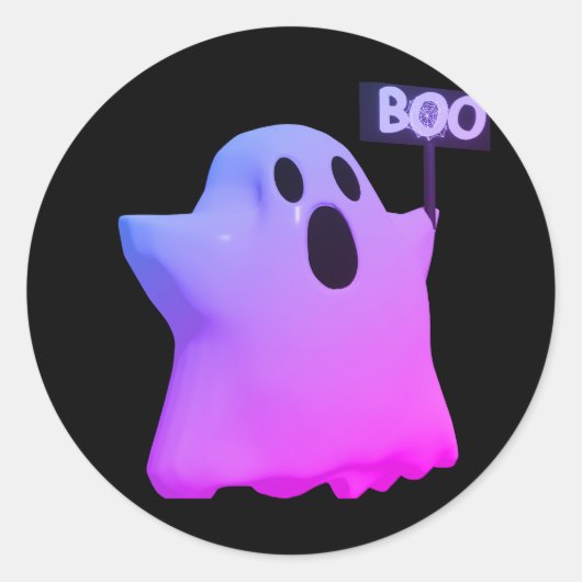 Purple ghost 3d ラウンドシール (正面)