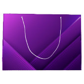 Purple gift bag with white handles and geometric  ラージペーパーバッグ (裏面)