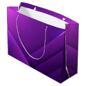 Purple gift bag with white handles and geometric  ラージペーパーバッグ (裏面アングル)