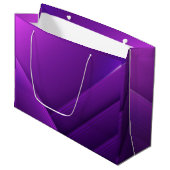 Purple gift bag with white handles and geometric  ラージペーパーバッグ (正面アングル)