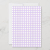 Purple Gingham Baby Showerへの招待（弓あり） 招待状 (裏面)