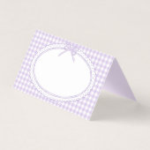 Purple Gingham Coquette Bow Place Card Table Decor (正面)