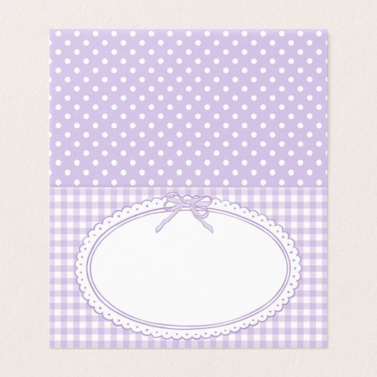 Purple Gingham Coquette Bow Place Card Table Decor (外部フラット)